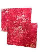 Pottery Barn  Linen Cotton Red Floral Pillow Shams - £39.30 GBP