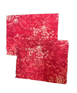 Pottery Barn  Linen Cotton Red Floral Pillow Shams - £39.27 GBP
