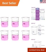 6pcs 250ml Borosilicate Glass Beaker Set – Low Form with Double Scale - $45.00