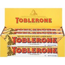 Toblerone Swiss Milk Chocolate with Honey Almond Nougat Holiday Chocolate 12.... - £99.84 GBP