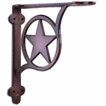 Decorative Shelf Bracket Rustic Star Rust Brown Cast Iron Wall Brace 7.375&quot; - £13.69 GBP