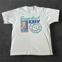 Vintage Super Bowl XXIV 49ers Vs Denver Broncos T Shirt Sz L Single Stit... - $19.75