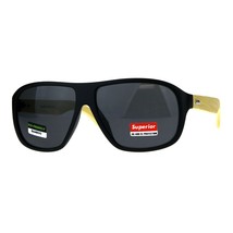 Real Bamboo Wood Temple Sunglasses Men&#39;s Racer Square UV400 - £11.60 GBP