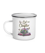 Wildflowers Book Reading Bookaholic Just One More Chapter Enamel Mug, Bo... - $20.74