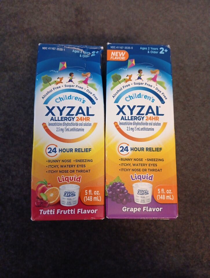 Primary image for 2 Xyzal Children's 24hr Allergy Relief Tutti Frutti/Grape Liquid Syrup, 5oz(BN6)
