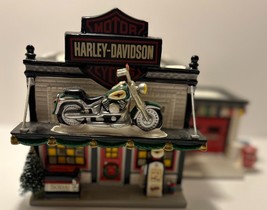 Vtg. Dept 56 Harley Davidson Motorcycle Shop 1997 Snow Village 54886 New w/o Box - £91.97 GBP