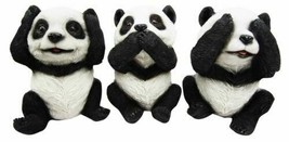 Ebros Wise See Hear Speak No Evil Giant China Pandas Set of 3 Figurines ... - £28.93 GBP