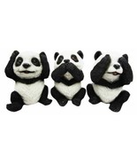 Ebros Wise See Hear Speak No Evil Giant China Pandas Set of 3 Figurines ... - $50.56 CAD