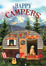 Great Outdoors Camper Fall Garden Flag Rv Dog Autumn 12.5" X 18" - £15.95 GBP