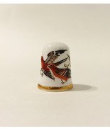 Caverswall Thimble Vintage Birds Porcelain England Brown Green Pink Gold... - £9.59 GBP