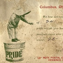 c1908 Postcard Columbus Capital City Dairy Trade Credit Advertising 1 Cent Stamp - £11.77 GBP