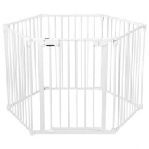 6 Panel Wall-mount Adjustable Baby Safe Metal  Fence Barrier-White - Color: Whit - €127,84 EUR