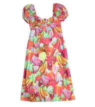 NWT FARM Rio Fruit Salad Maxi in Cotton Puff Sleeve Dress L - £88.77 GBP