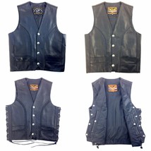 Milwaukee Leather Men Biker 4 Snaps Front Vest, Inside Gun Pocket, Black Vest - £74.35 GBP+