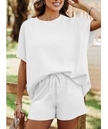 Women’s 2-Piece Lounge Set Oversized Top and Shorts Soft Pajama Outfit S... - $20.56 CAD+