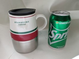 2006 Starbucks Coffee 14oz Travel Mug No Skid Ceramic Metal Stainless Base - $19.79