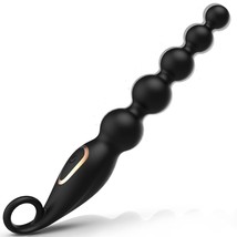 Adults Vibrating Anal Beads Butt Plug, Graduated Design Silicone Anal Vi... - £28.73 GBP