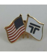 Vintage White With Blue &amp; USA Flags Lapel Hat Pin - €4,64 EUR