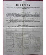 1864 Hirdetes Poster Tobacco Excise Economy Administration Austria Hungary - £92.27 GBP