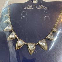 Kendall &amp; James Goldtone Rhinestone Necklace 10&quot; - £5.50 GBP