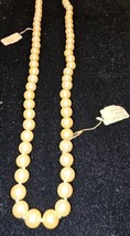 Vtg 1970&#39;s New Pearlescent Elegant Necklace Genuine Hand Knotted Stainless  - £79.13 GBP