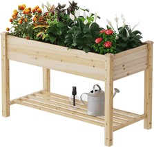 Wooden Raised Garden Bed ，Planter Box With Legs, Wooden Planter-Grow Herbs, M). - £92.75 GBP