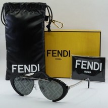 FENDI FE40042U 01C Black/Silver/Smoke With FF Pattern 59-11-145 Sunglasses Ne... - $264.54