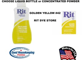 GOLDEN YELLOW #42 RIT Fabric DYE choose Liquid Bottle or Powder Concentrate - $19.04+
