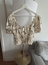 Zara Cream Off de Shoulder Coquette whimsical Fairy puff Sleeves Twee Cr... - $26.00