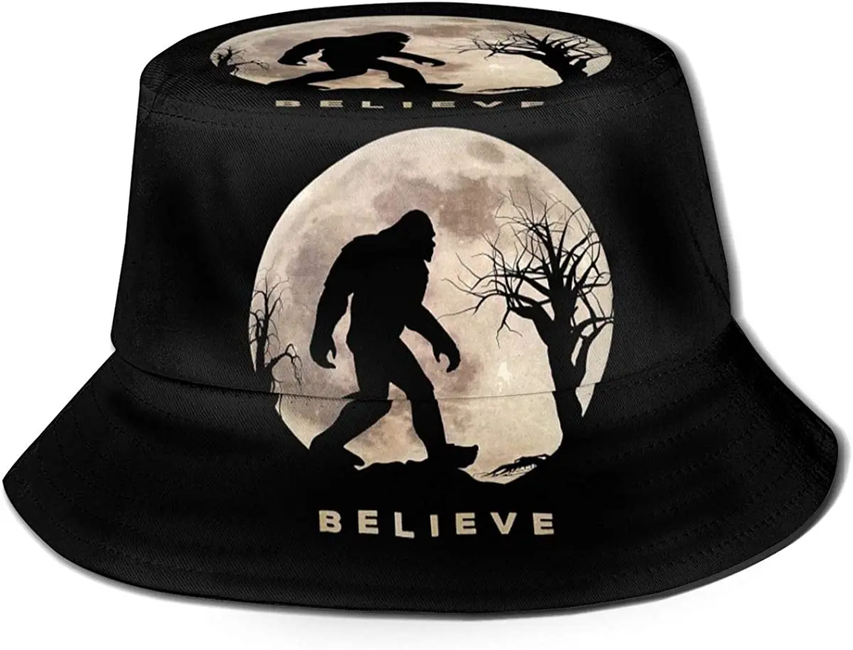 Funny Bigfoot Sasquatch Full Moon Sun Hat for Men/Women Sun Protection Bucket - £15.39 GBP