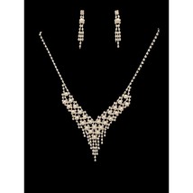 NEW Yassie Necklace Earring Set Silver Faux Pearl Rhinestone Jewelry Eveningwear - £10.74 GBP