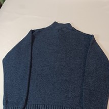 Chaps Men’s Cotton Blue 1/4 Button Pullover Sweater VGUC Elbow Patches Size XL image 15