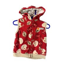 Just One You Carters Boys Infant Baby Fleece hooded vest coat jacket red... - $8.90