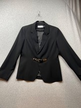 Calvin Klein Blazer Jacket Womens Size 10 Black Buckle Closure Office Wo... - £36.12 GBP