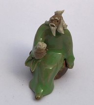 Miniature Ceramic Figurine Man Holding Cup - 2&quot; - £6.35 GBP