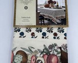 TABLECLOTH 60&quot; x 84&quot; Printed Fall Flowers Fruit JOHN DERIAN Target COTTO... - £26.44 GBP