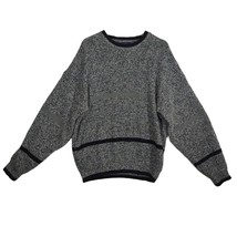 Vintage 80s-90s Brittania Men&#39;s XL Gray Black Stripe Knit Sweater Baggy ... - $27.09