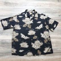 Caribbean Pineapple Mens Large Short Sleeve Shirt Silk Rayon Hawaiian Vacation - $14.74