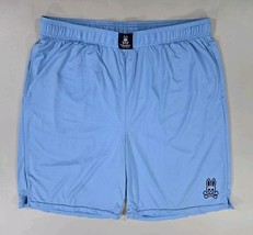 Psycho Bunny Mens Sweat Shorts Size XL Logo Drawstring Light Blue Elasti... - $27.41