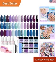 Easy-to-Use Dip Powder Nail Kit: 20 Colors, Glossy Finish &amp; No Nail Lamp... - $39.00