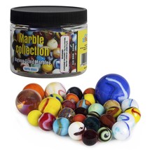Glass Marbles With Portable Container (Assorted Sizes And Colors) - £15.80 GBP