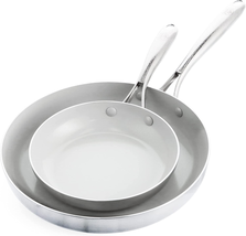 Tri-Ply Stainless Steel Healthy Ceramic Nonstick, 8&quot; and 11&quot; Frying P - £96.58 GBP