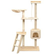 Cat Tree with Sisal Scratching Posts 150 cm Beige - £43.20 GBP