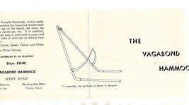 The Vagabond Hammock Brochure 1930's Mary Ryan Assembled in 30 Seconds - $17.82