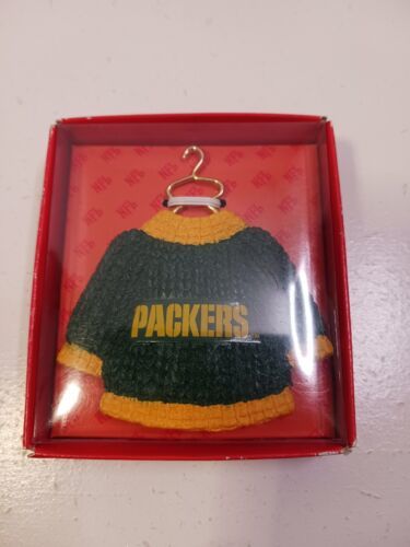Vintage 1996 Russ Berrie Green Bay Packers Sweater Christmas Ornament Brand New - $14.84