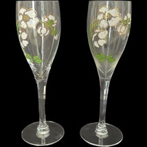 Perrier Jouet Belle Époque Hand Painted Champagne Flutes Glass France Pair U35 - £18.68 GBP