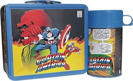 Marvel - Captain America Retro Style Metal Lunch Box &amp; Beverage Container - $22.72