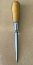 Vintage Nicholson Three-Sided 7-3/8&quot; File with Wooden Handle - £15.79 GBP