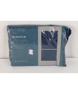 Deadstock Vintage 90s No Iron Percale King Flat Sheet Navy Blue 108x102&quot;... - $24.70