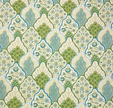 P Kaufmann Natalia Apple Green Geo Block Print Cotton Twill Fabric By Yard 54&quot;W - £13.32 GBP